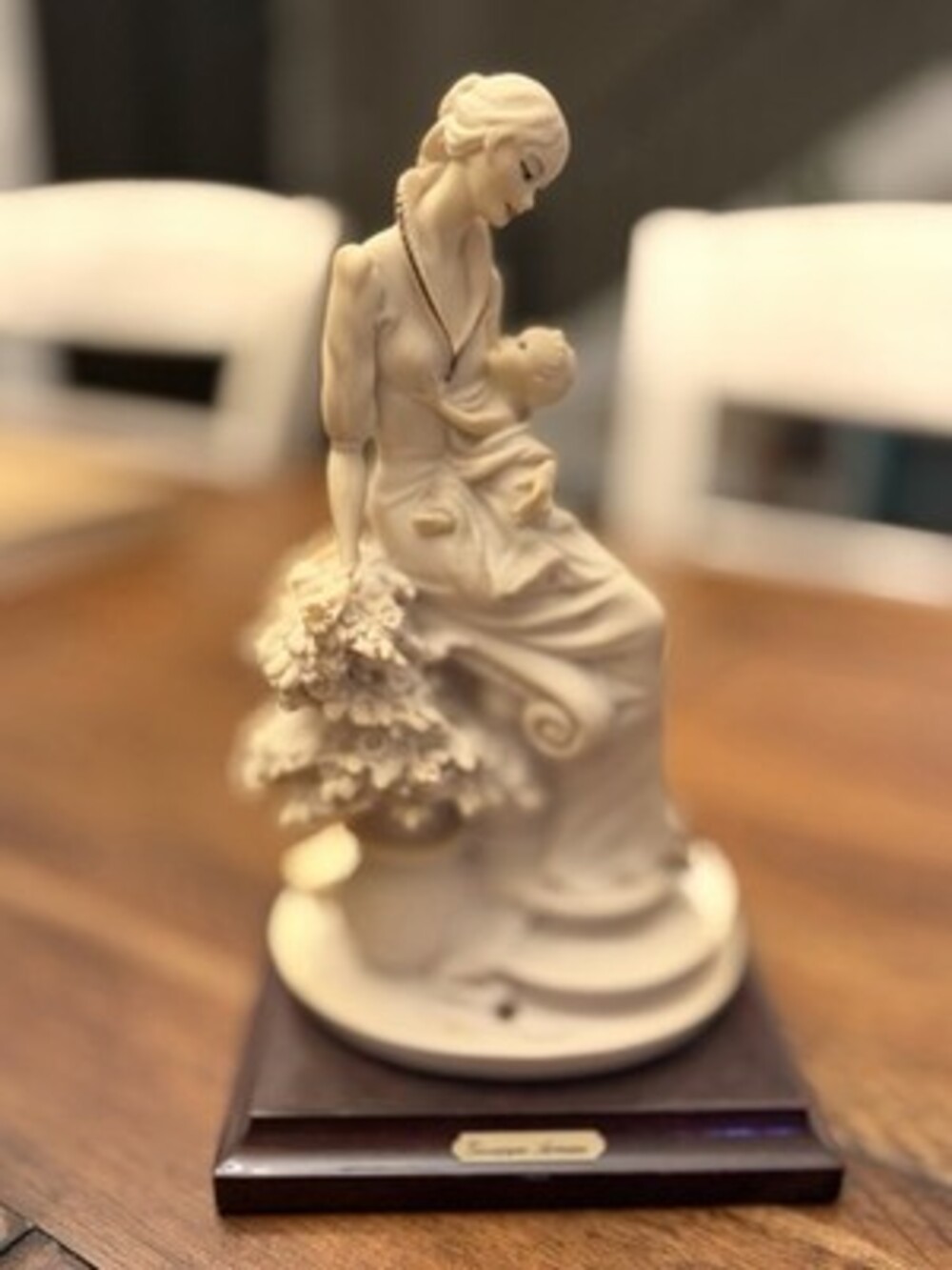 Giuseppe Armani Maternity Mother with Flowers Figurine 9.5” Tall Made in Italy